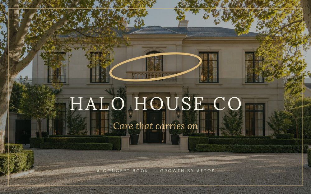 Halo House Co. concept website on a laptop
